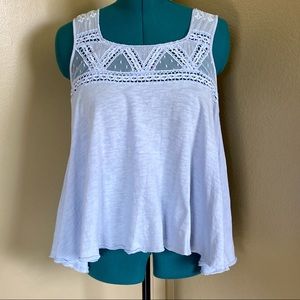 Free People Boho Lace Cotton Flowy Sleeveless Cut Out Top